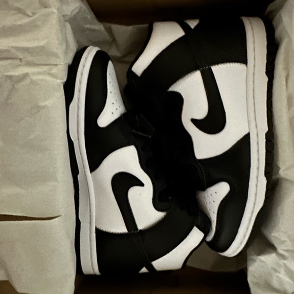 Black and White Nike Dunk High Tops
